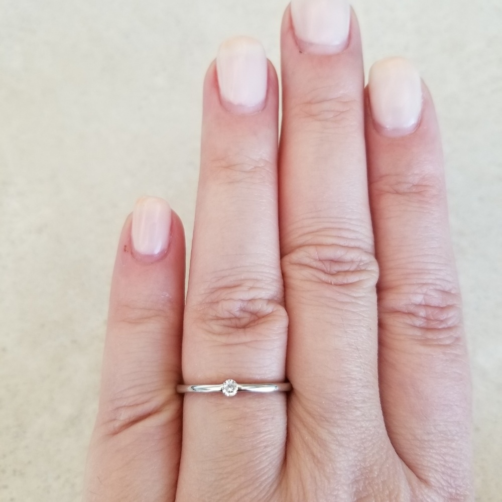 Dainty Sterling Silver Solitaire - Picture 7 of 8